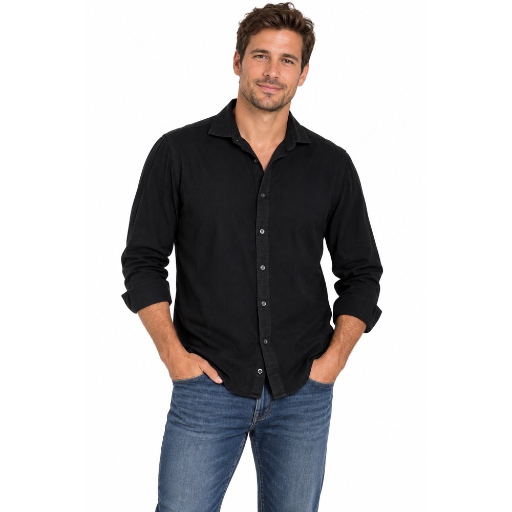 Michael Kors  Black  Slim Fit Stretch Button Down Shirt 15.5 32 33